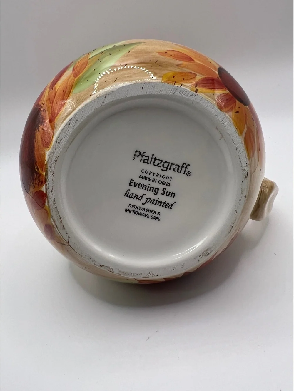 Evening Sun Fall Sunflower Autumn Thanksgiving Pfaltzgraff Creamer 5 1/2” tall